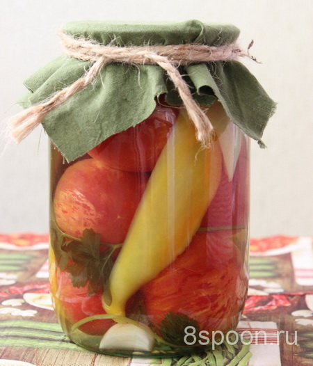 Ассорти овощное на зиму (помидоры с перцем и огурцами)