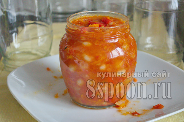 Лечо из болгарского перца на зиму с фасолью рецепт с фото_11