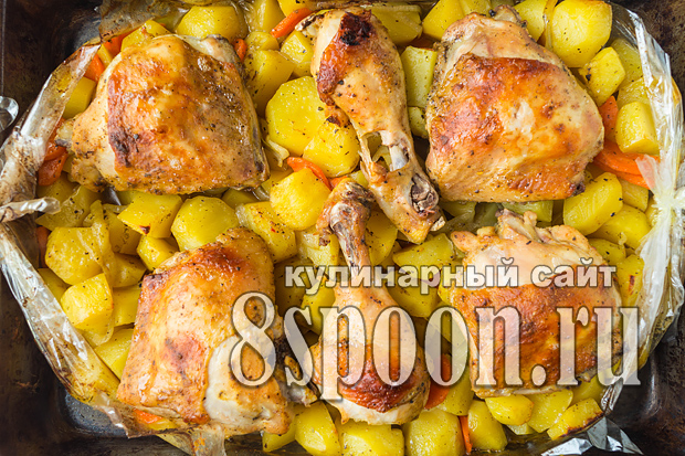 Курица с картошкой в рукаве в духовке фото_03