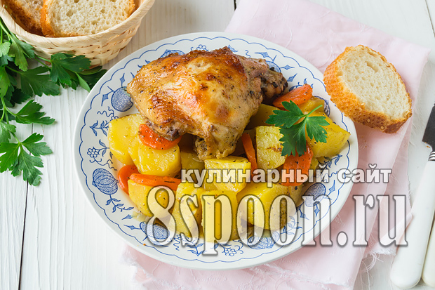 Курица с картошкой в рукаве в духовке фото_05