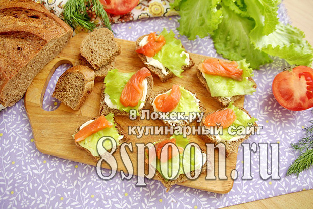 Бутерброды с семгой и сливочным сыром фото