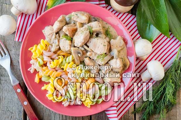 Свинина с грибами в сметанном соусе фото, фото рецепт свинины на сковороде с грибами в соусе из сметаны